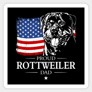 Proud Rottweiler Dad American Flag patriotic Rottie dog Sticker